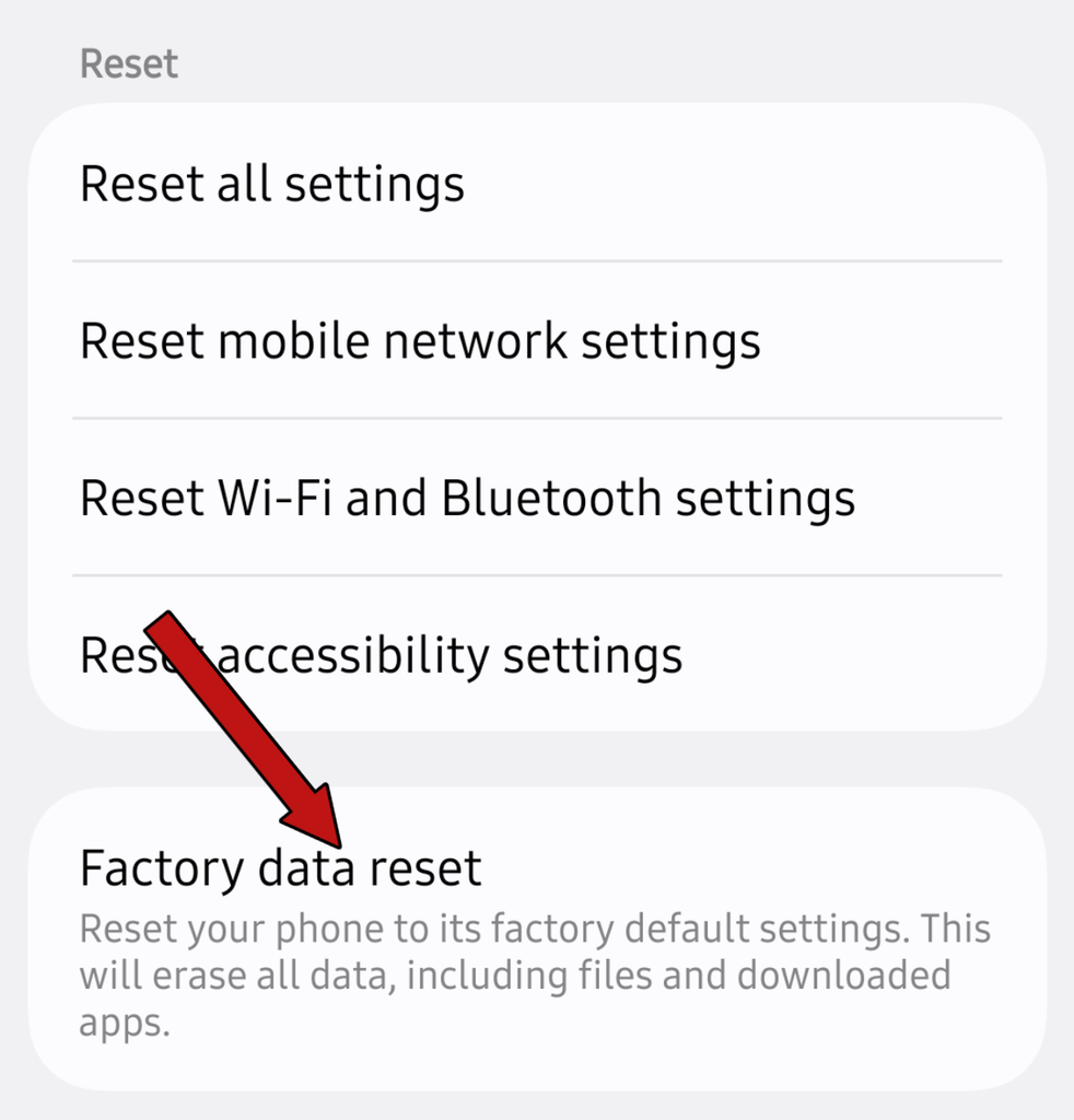 Perform factory data reset to fix why does my phone keep freezing
