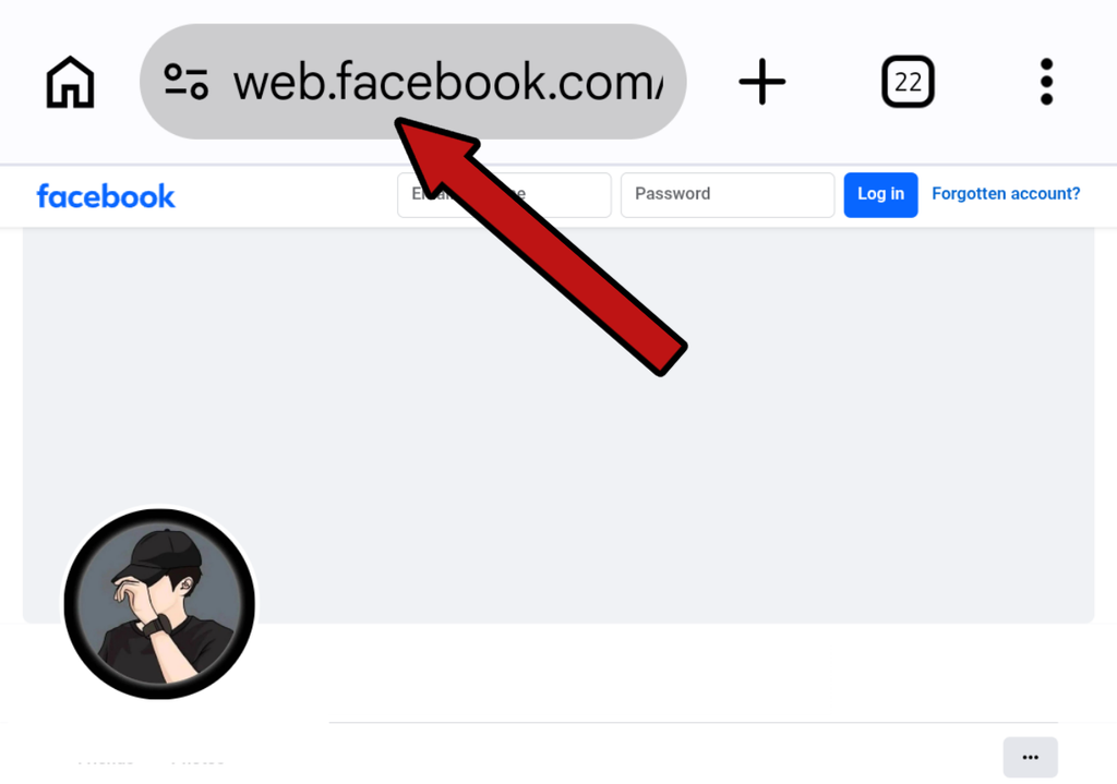 Copying Facebook profile link from web browser address bar