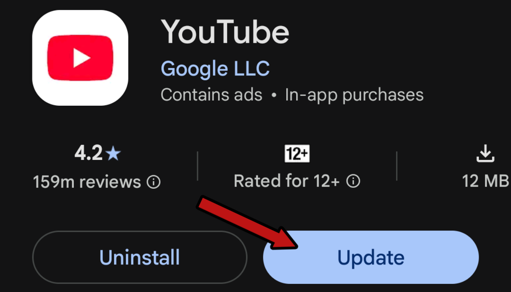 Update the YouTube Application 