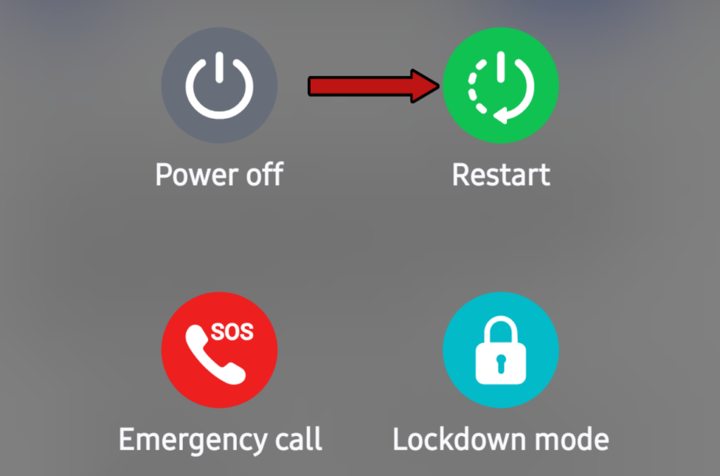 How to refresh my phone by selecting the restart option on Android power menu